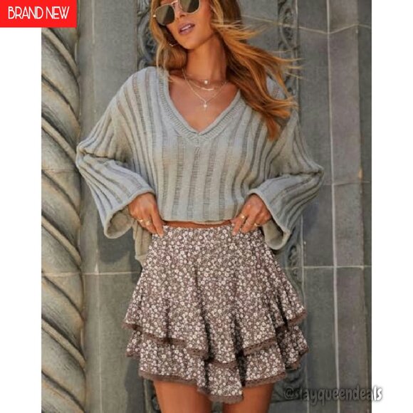 High Waisted Ruffle Skort Tennis Shorts Women's Athletic Summer Activewear - Picture 4 of 8